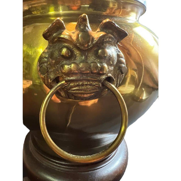 1980 Vintage Foo Dog Style Brass Table Lamp - Picture 7 of 9